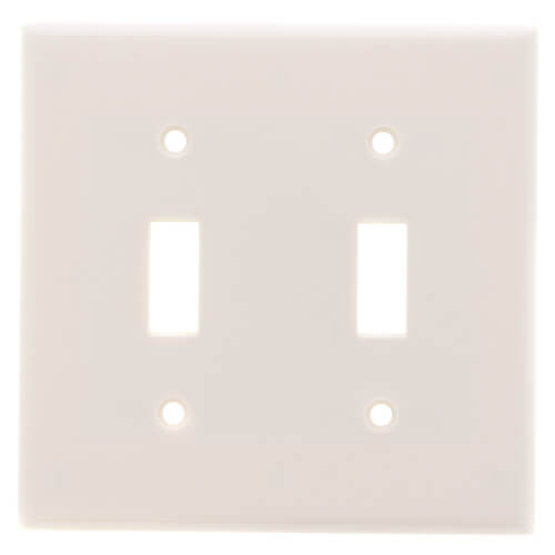 Main product image of 2-Gang Electrical Wall Plate, Toggle Switch (Light Almond)