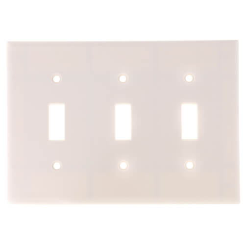 Main product image of 3-Gang Electrical Wall Plate, 3 Toggles, Device Mount (Light Almond)