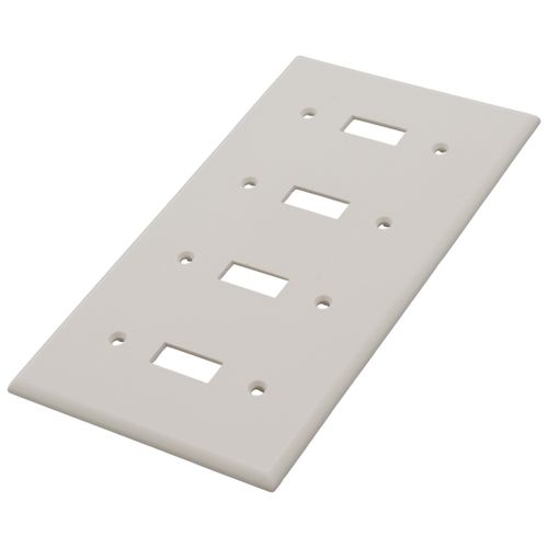 Main product image of 4-Gang Electrical Wall Plate, 4 Toggles, Device Mount (Light Almond)