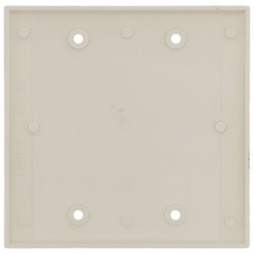 Main product image of 2-Gang No-Device Blank Electrical Wall Plate, Box Mount, Thermoset (Light Almond)