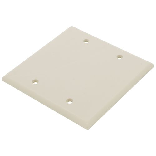 Main product image of 2-Gang No-Device Blank Electrical Wall Plate, Box Mount, Thermoset (Light Almond)