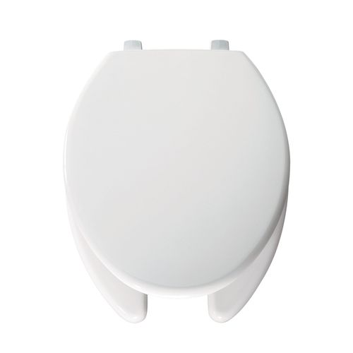 Main product image of Elongated Open Front Hospitality Plastic Toilet Seat w/ Cover, STA-TITE, DuraGuard (White)