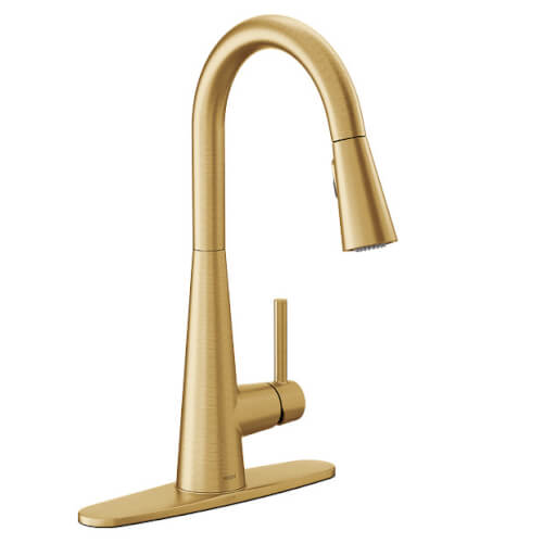 Main product image of Sleek Single Handle High Arc Pulldown Kitchen Faucet (Brushed Gold), 7864BG