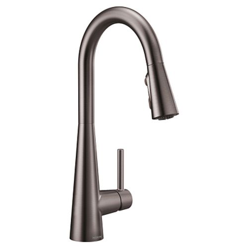 Main product image of Sleek Smart Kitchen Faucet Black Stainless 1 Handle High Arc Pulldown, 7864EVBLS