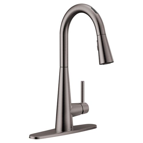 Main product image of Sleek Smart Kitchen Faucet Black Stainless 1 Handle High Arc Pulldown, 7864EVBLS