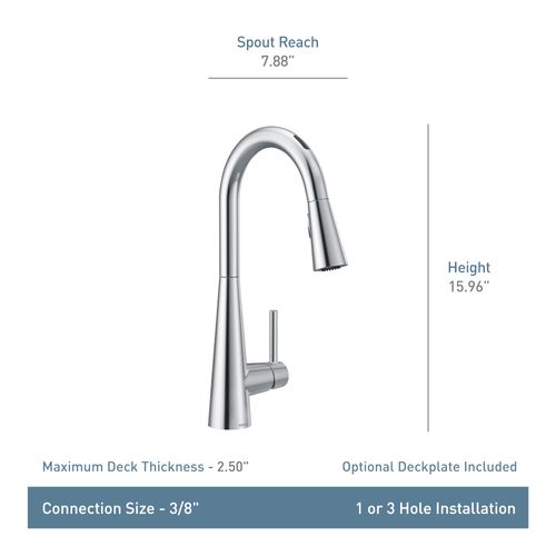 Main product image of Sleek 1 Handle Pulldown Kitchen Faucet, 1.5 GPM, 7864EVC (Chrome)