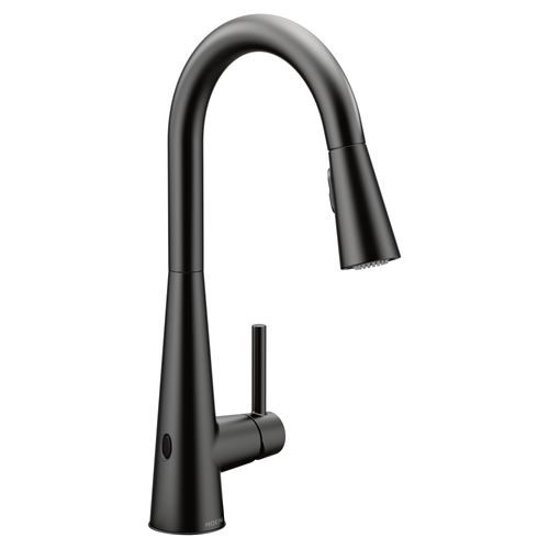 Main product image of Sleek Matte Black 1 Handle Pulldown Kitchen Faucet, Motionsense, 7864EWBL