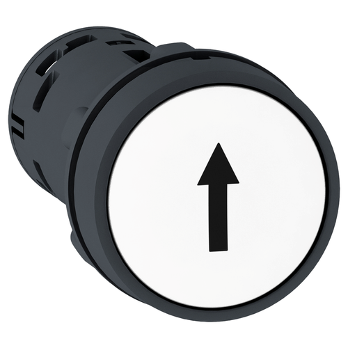 Main product image of Harmony XB7 Monolithic Push Button, Black Marked Up Arrow, Spring Return, 1 NO - White