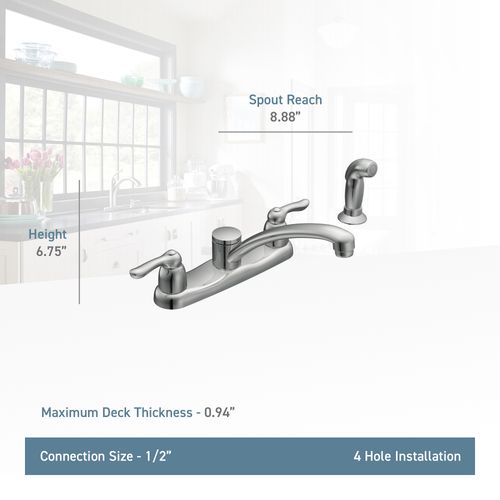 Main product image of Chateau 2 Handle Kitchen Faucet, 1.5 GPM, 7907 (Chrome)