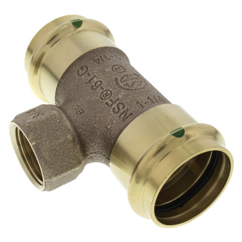 Main product image of 1-1/4" x 1-1/4" x 3/4" ProPress x ProPress x Female Bronze Tee (Lead Free)