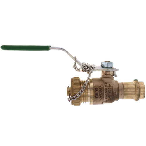1/2" ProPress x 3/4" Hose Bronze Full Port Ball Valve w/ Lockable Metal Handle (Lead Free)