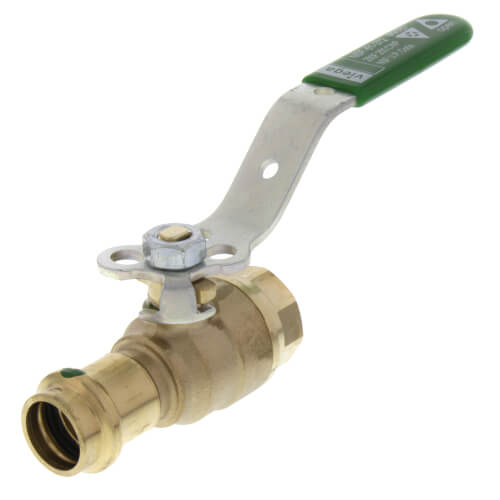1/2" Press x 1/2" FPT ProPress Bronze Full Port Ball Valve w/ Lockable Metal Handle (Lead Free)