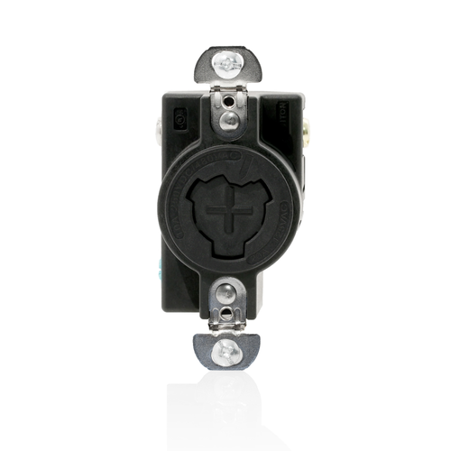 Main product image of Flush Mtg Locking Receptacle, Non-Grounding, Power Interrupting, 20A 125 VAC/10A 250 VDC, Non-NEMA, 2-Pole, 3-Wire (Non-Grounding) Black
