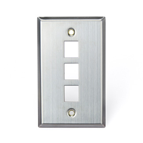Main product image of Stainless Steel Quickport, Wallplate, Single-Gang, 3-port
