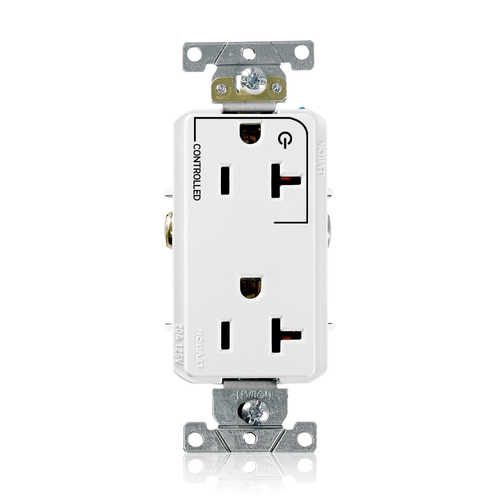 Main product image of Decora Plus Duplex Receptacle, Heavy-Duty Industrial, Split-Circuit 20A 125V NEMA 5-20R (White)