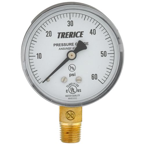 Main product image of 800B, 2-1/2" Dry Utility Pressure Gauge with Lower Mount, 1/4 NPT (0-60 PSI)