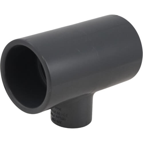 Main product image of 1-1/2" x 1-1/2" x 3/4" PVC Schedule 80 Reducing Tee