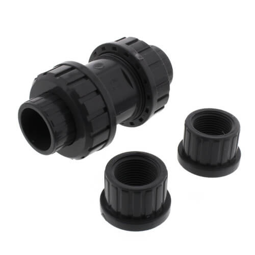 Main product image of 1" Gray True Union Ball Check Valve w/ End Connectors