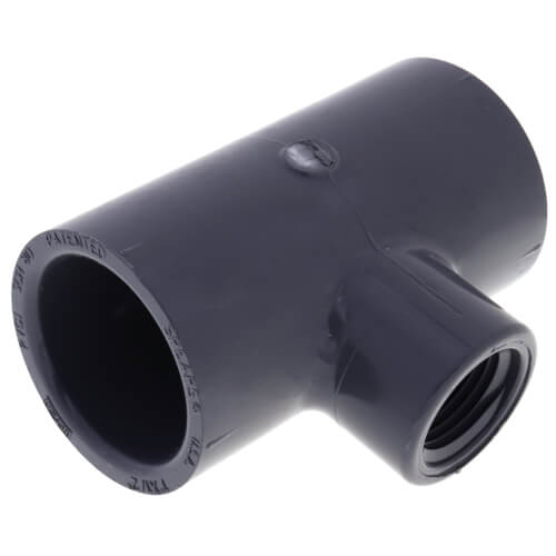 Main product image of 1" x 1" x 1/2" PVC Schedule 80 Reducing Tee (S x FPT)