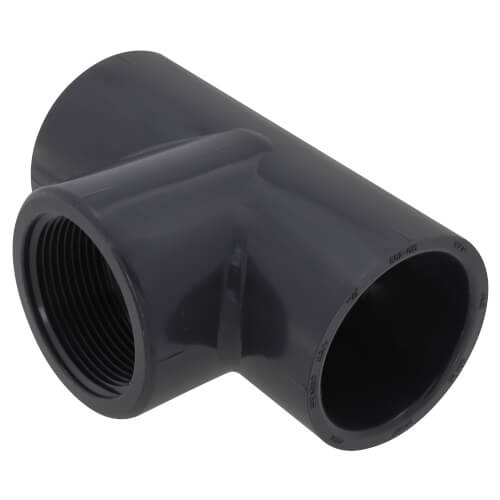 Main product image of 1-1/4" x 1-1/4" x 1/2" PVC Schedule 80 Reducing Tee (S x FPT)