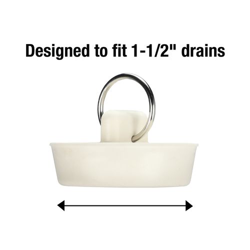 Main product image of 1-1/2" Rubber Drain Stopper (White)