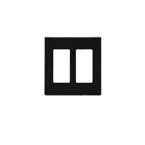 Main product image of 2-Gang Electrical Wall Plate, Decora Screwless (Black)