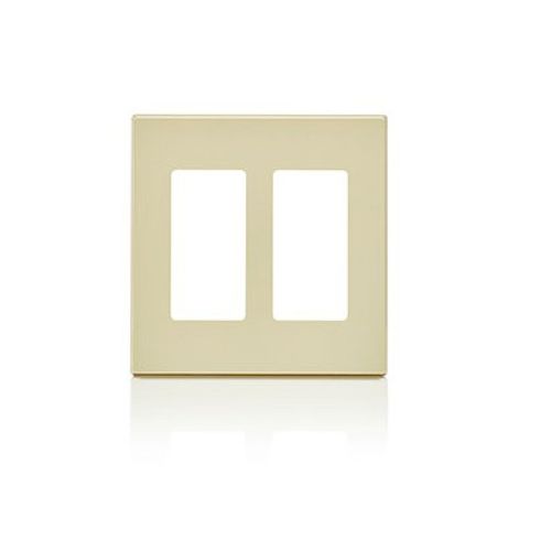 Main product image of 2-Gang Electrical Wall Plate, Decora Screwless (Ivory)