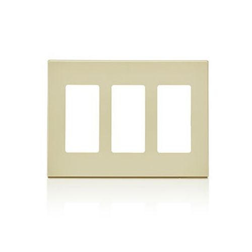 Main product image of 3-Gang Electrical Wall Plate, Decora Screwless (Ivory)