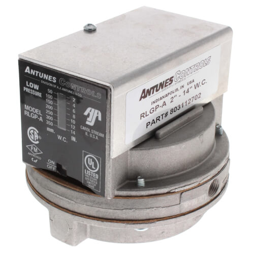Antunes Controls 803112702 2-14wc RLGP-A Single Gas Switch Antunes Controls 803112702 2-14wc RLGP-A Single Gas Switch