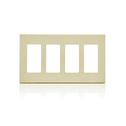 Main product image of 4-Gang Electrical Wall Plate, Decora Screwless (Ivory)