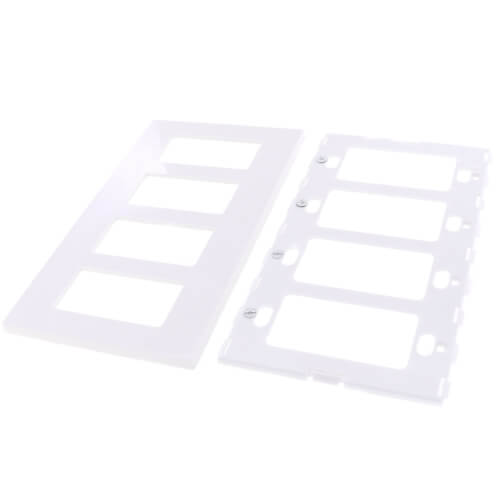 Main product image of 4-Gang Decora Wall Plate, Snap-On Mount (White)