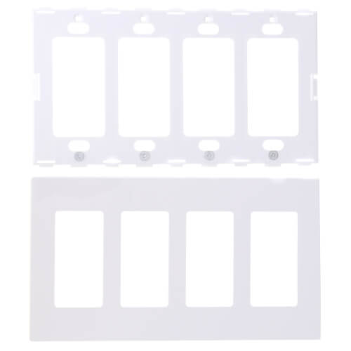 80312SW Leviton 80312SW 4Gang Decora Wall Plate, SnapOn Mount