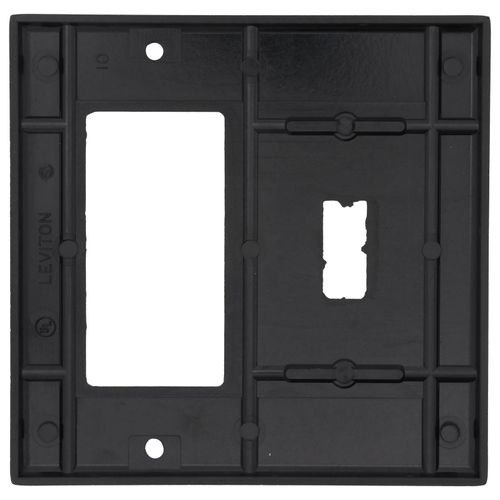 Main product image of 2-Gang Electrical Wall Plate, Combo, 1 Decora & Toggle Switch (Black)