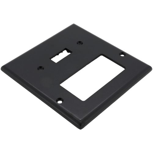 Main product image of 2-Gang Electrical Wall Plate, Combo, 1 Decora & Toggle Switch (Black)