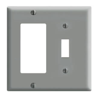 Main product image of 2-Gang Electrical Wall Plate, Combo, Decora & Toggle Switch (Gray)