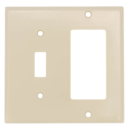 Main product image of 2-Gang Electrical Wall Plate, Combo, 1 Decora & 1 Toggle Switch (Ivory)