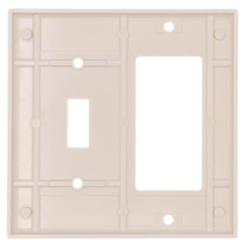 Main product image of 2-Gang Electrical Wall Plate, Combo, 1 Decora & 1 Toggle Switch (Light Almond)