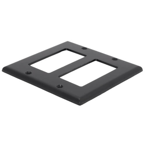 Main product image of 2-Gang Decora/GFCI Device Electrical Wall Plate, Device Mount (Black)