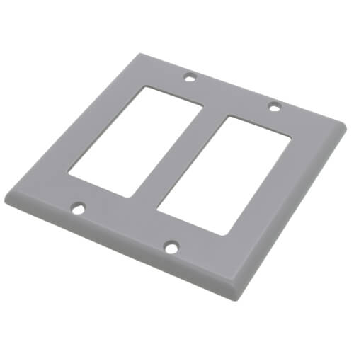 Main product image of 2-Gang Decora/GFCI Device Electrical Wall Plate, Device Mount (Gray)