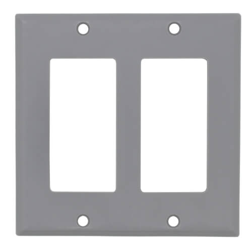 Main product image of 2-Gang Decora/GFCI Device Electrical Wall Plate, Device Mount (Gray)
