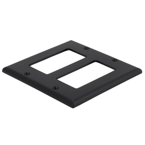 Main product image of 2-Gang Decora/GFCI Device Electrical Wall Plate, Device Mount, Nylon (Black)