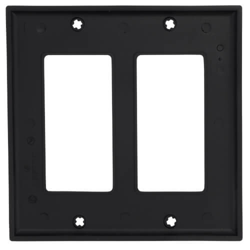 Main product image of 2-Gang Decora/GFCI Device Electrical Wall Plate, Device Mount, Nylon (Black)