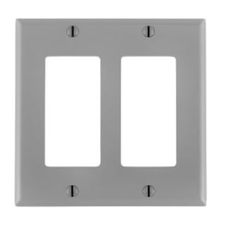 Main product image of 2-Gang Electrical Wall Plate, Nylon, Decora (Grey)