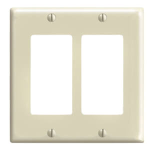 Main product image of 2-Gang Electrical Wall Plate, Nylon, Decora (Ivory)