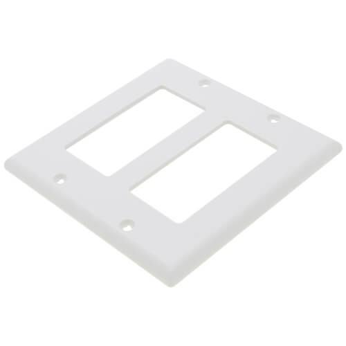 Main product image of 2-Gang Electrical Wall Plate, Nylon, Decora (White)