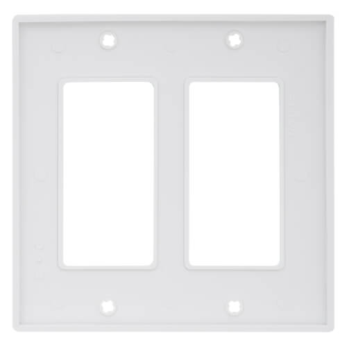 Main product image of 2-Gang Electrical Wall Plate, Nylon, Decora (White)
