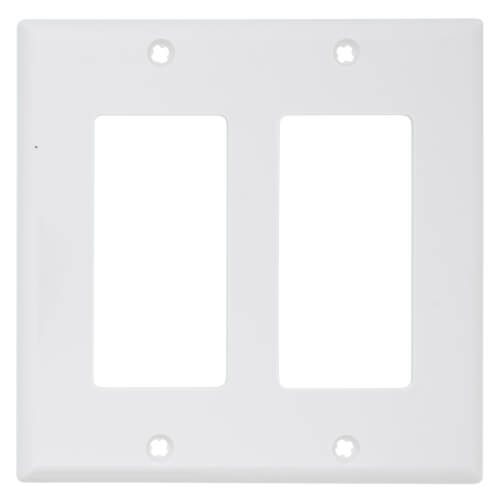 Main product image of 2-Gang Electrical Wall Plate, Nylon, Decora (White)