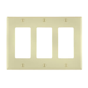 Main product image of 3-Gang Electrical Wall Plate, Nylon, Decora (Ivory)