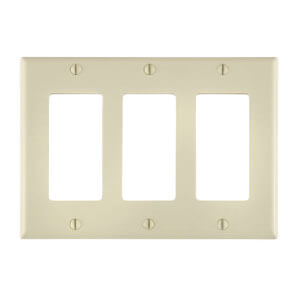 Main product image of 3-Gang Electrical Wall Plate, Nylon, Decora (Light Almond)