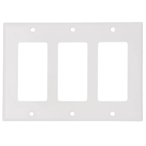 Main product image of 3-Gang Electrical Wall Plate, Nylon, Decora (White)